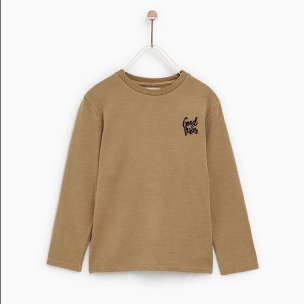 Kids Zara tan long sleeve